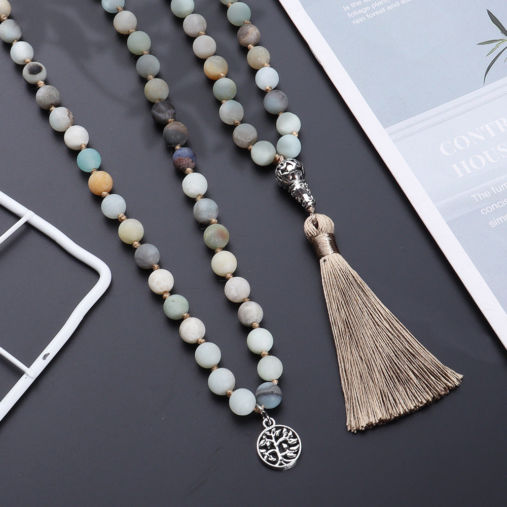 Aura Craft 108 Amazonite Beads Prayer Meditation Tassel Rosary 2