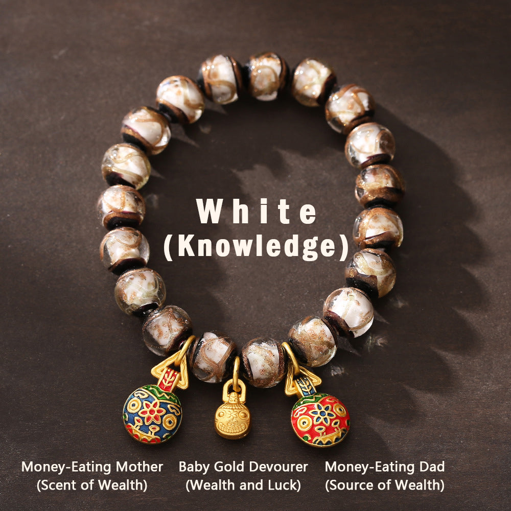 Aura Craft Feng Shui multicolored glass bracelet represents wisdom, wealth, destiny, health and luck 6