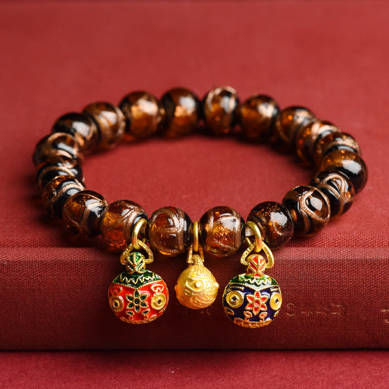 Aura Craft Feng Shui multicolored glass bracelet represents wisdom, wealth, destiny, health and luck 2