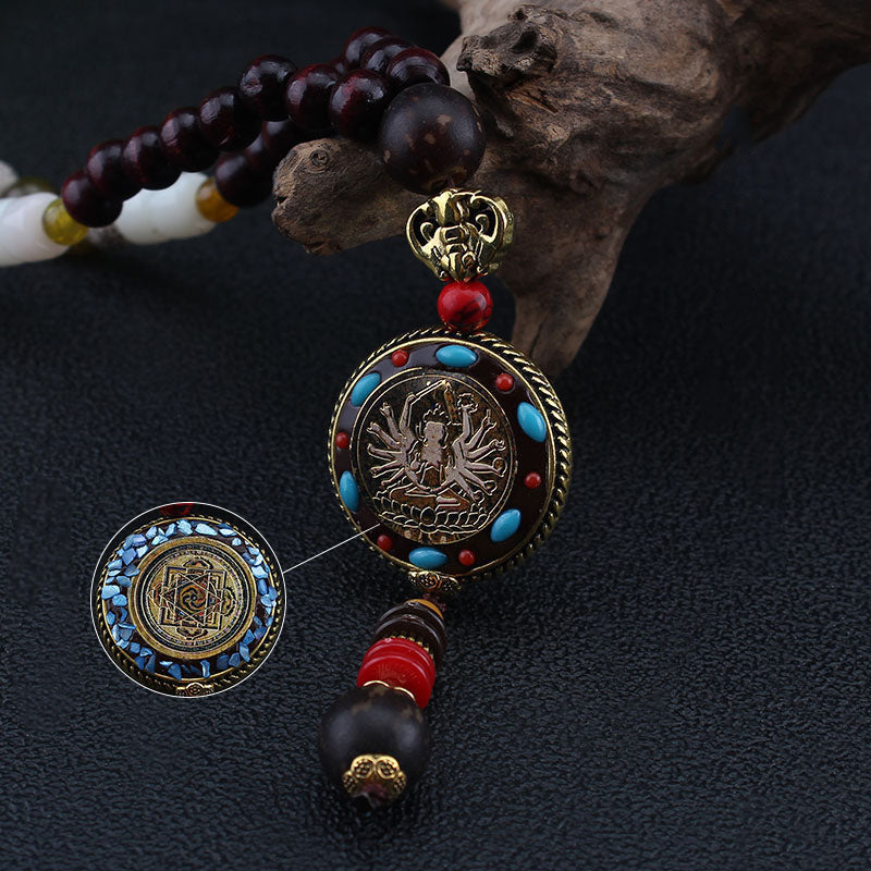 Aura Craft Tibetan Thangka Peace and Wealth Lucky Pendant  9