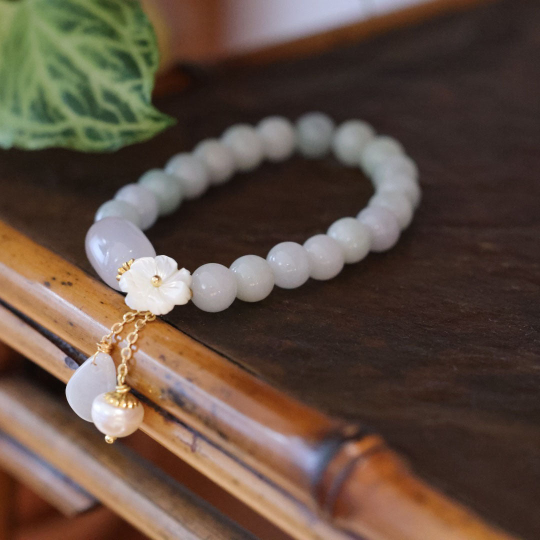 Aura Craft Natural White Jade Blessing Collection Spiritual Power Bracelet 3