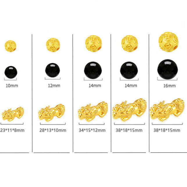 Aura Craft Feng Shui Wealth Obsidian Reiki Pixiu Bracelet  6