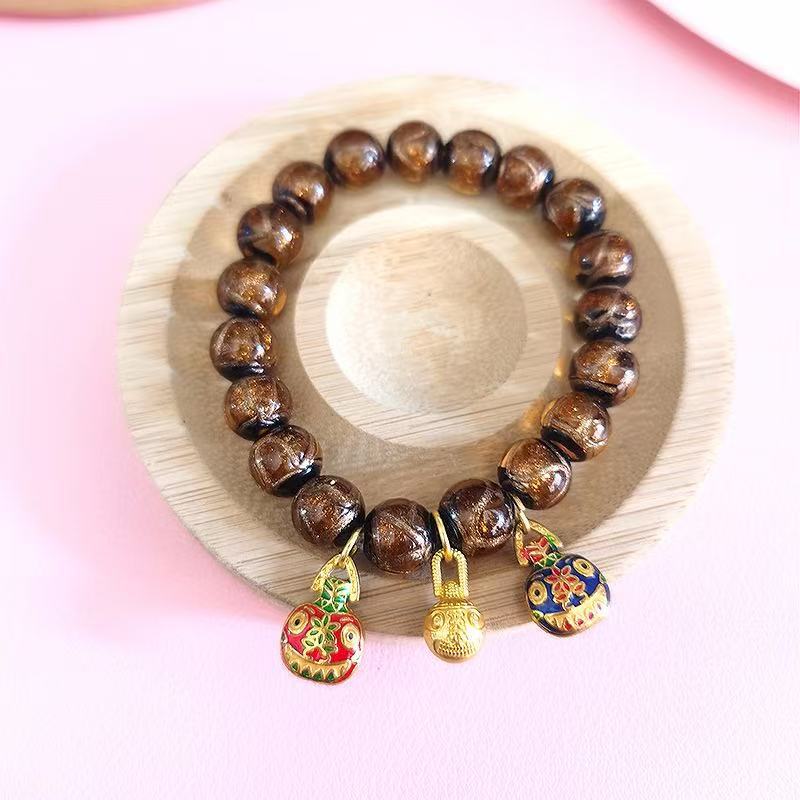 Aura Craft Feng Shui multicolored glass bracelet represents wisdom, wealth, destiny, health and luck 5