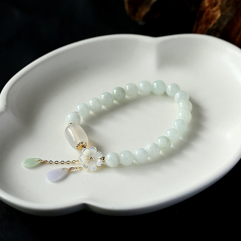 Aura Craft Natural White Jade Blessing Collection Spiritual Power Bracelet 4
