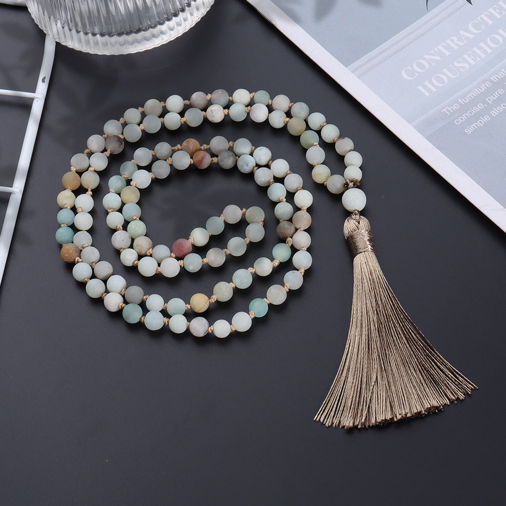 Aura Craft 108 Amazonite Beads Prayer Meditation Tassel Rosary 4