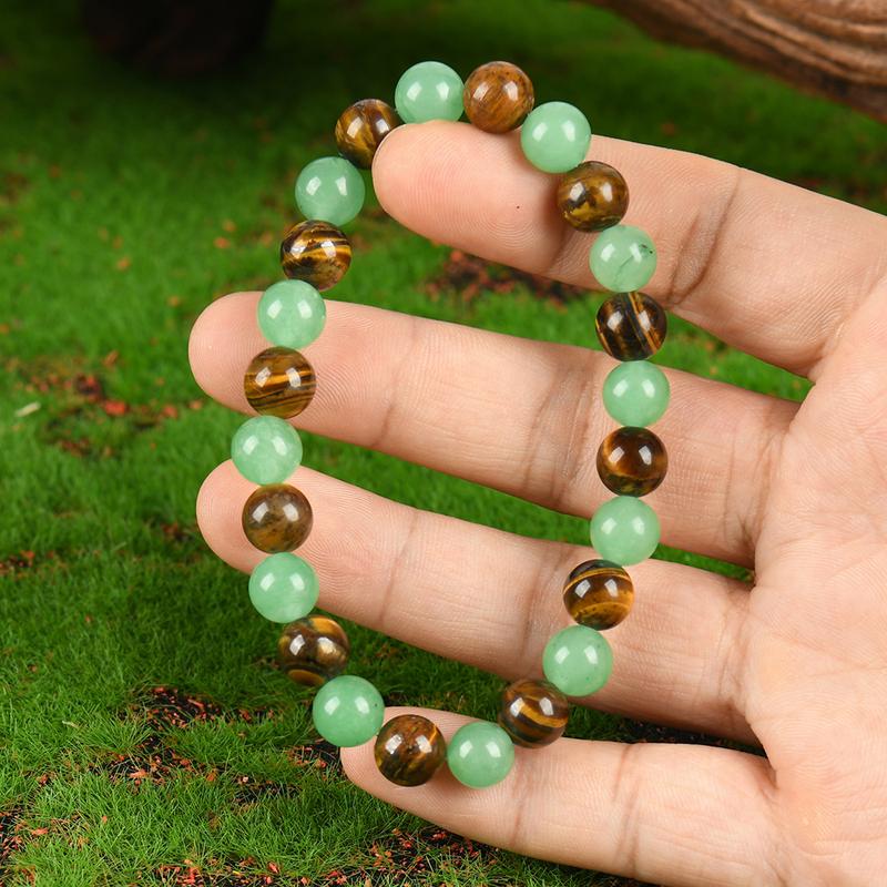 Aura Craft Green Agate Tiger Eye Fortune Attracting Bracelet
