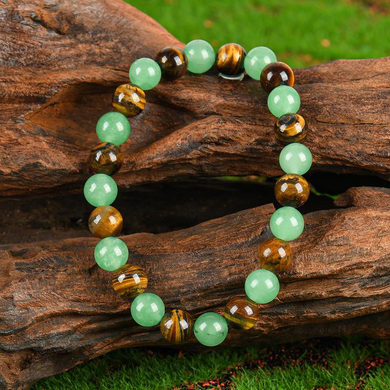 Aura Craft Green Agate Tiger Eye Fortune Attracting Bracelet