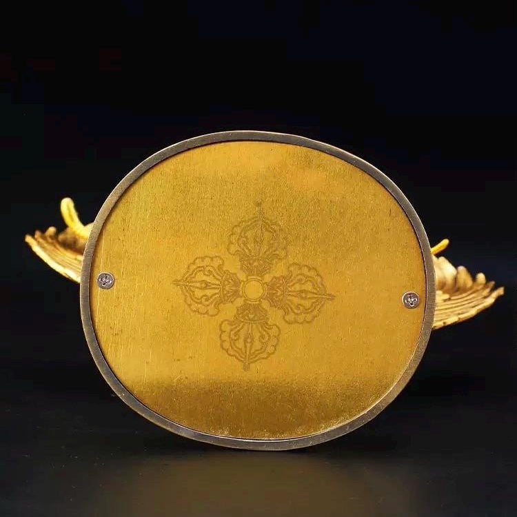 Aura Craft Tibetan Tantric Brass Golden Winged Dapeng Bird Guardian Buddha Amulet to Ward Off Evil and Peace Ornaments 8