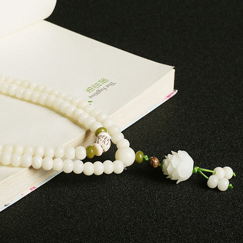 Aura Craft 108 White Jade Bodhi Meditation Collection Reiki Beads 5