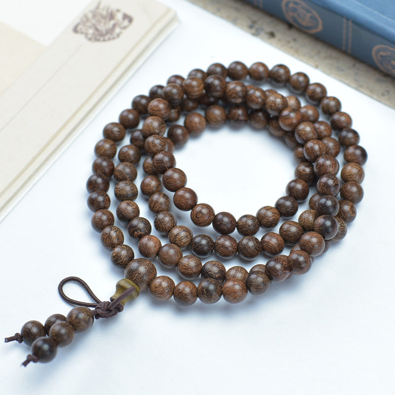 Aura Craft 108 gold sandalwood prayer beads for meditation and quietness 7