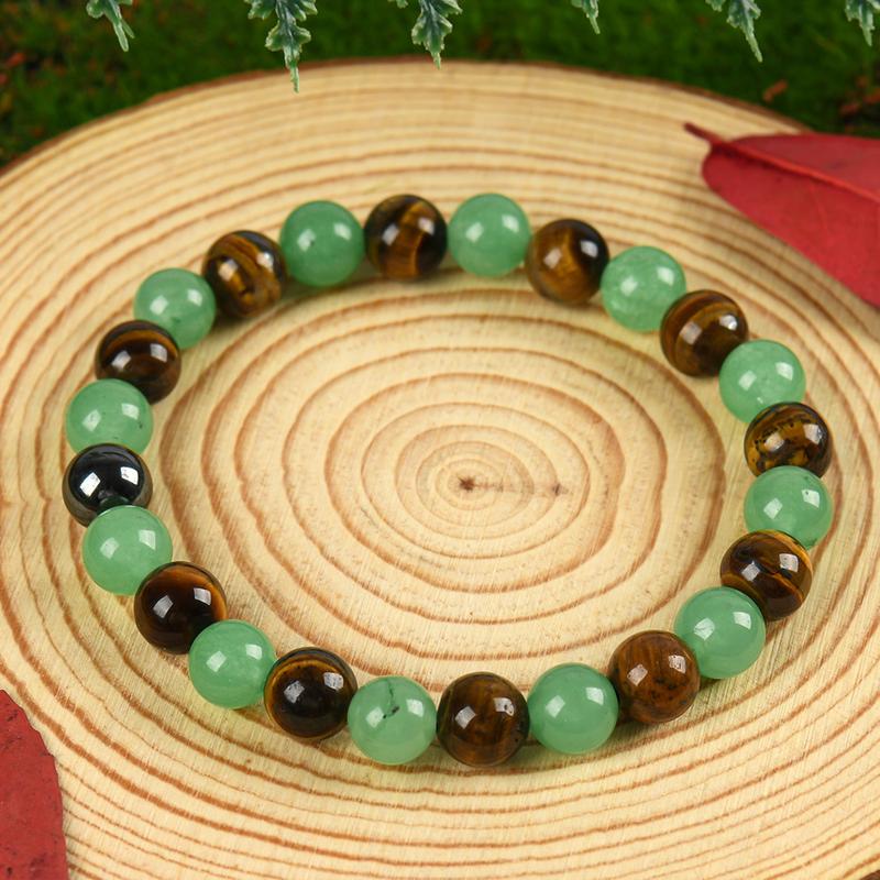 Aura Craft Green Agate Tiger Eye Fortune Attracting Bracelet