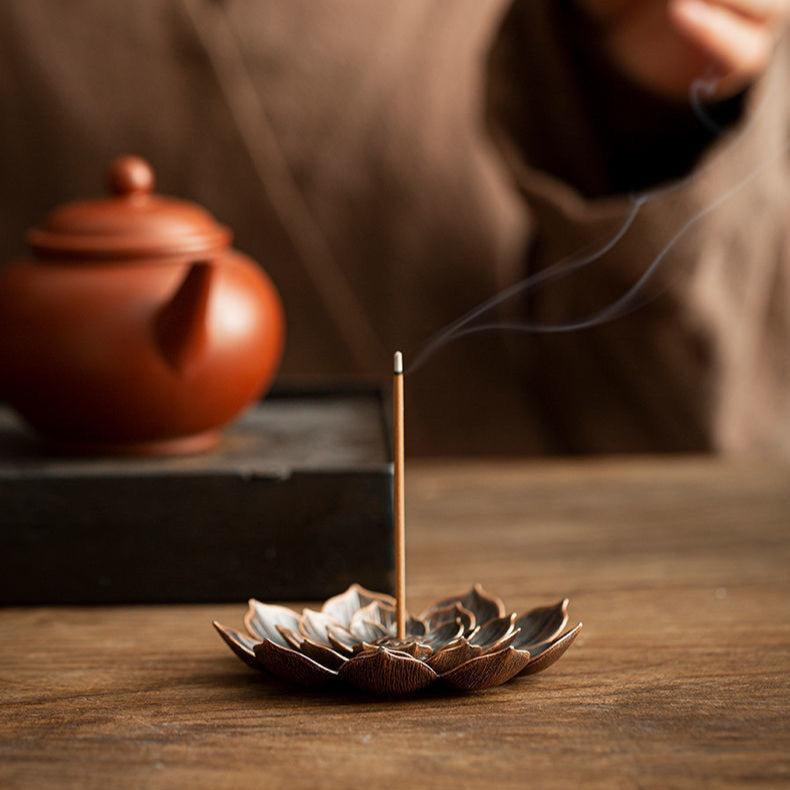 Aura Craft Six Hole Copper Lotus Concentration Incense Burner 8