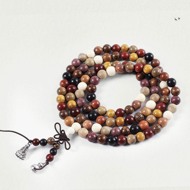 Aura Craft 108 natural wooden rosary for meditation and prayer to gather spiritual energy 1