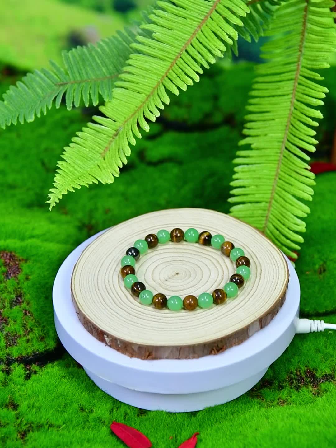 Aura Craft Green Agate Tiger Eye Fortune Attracting Bracelet