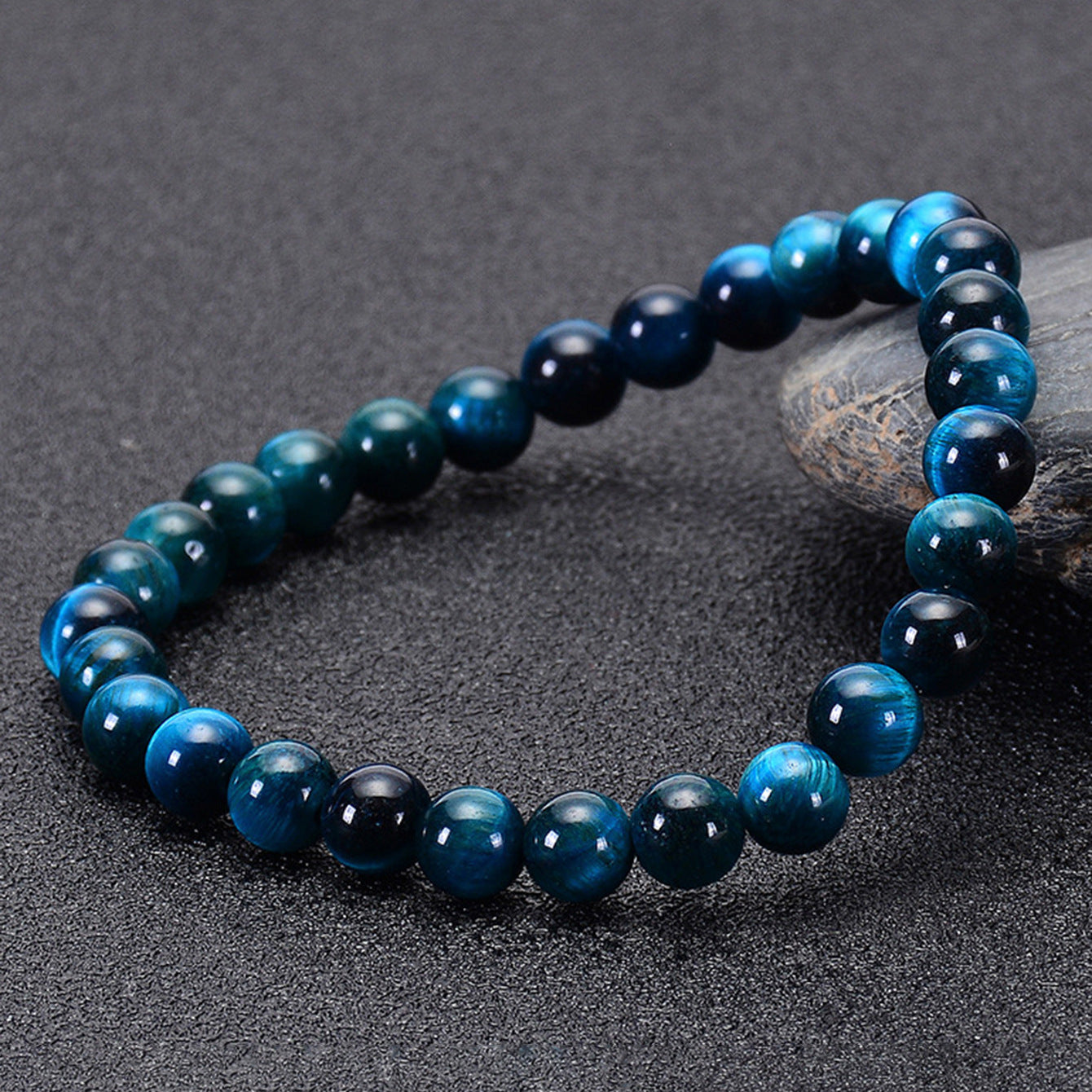 Aura Craft Natural Blue Tiger Eye Meditation Blessing Amulet Bracelet