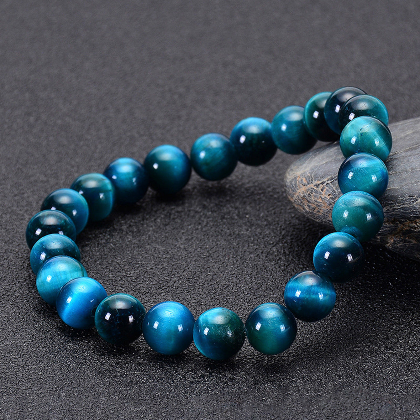 Aura Craft Natural Blue Tiger Eye Meditation Blessing Amulet Bracelet