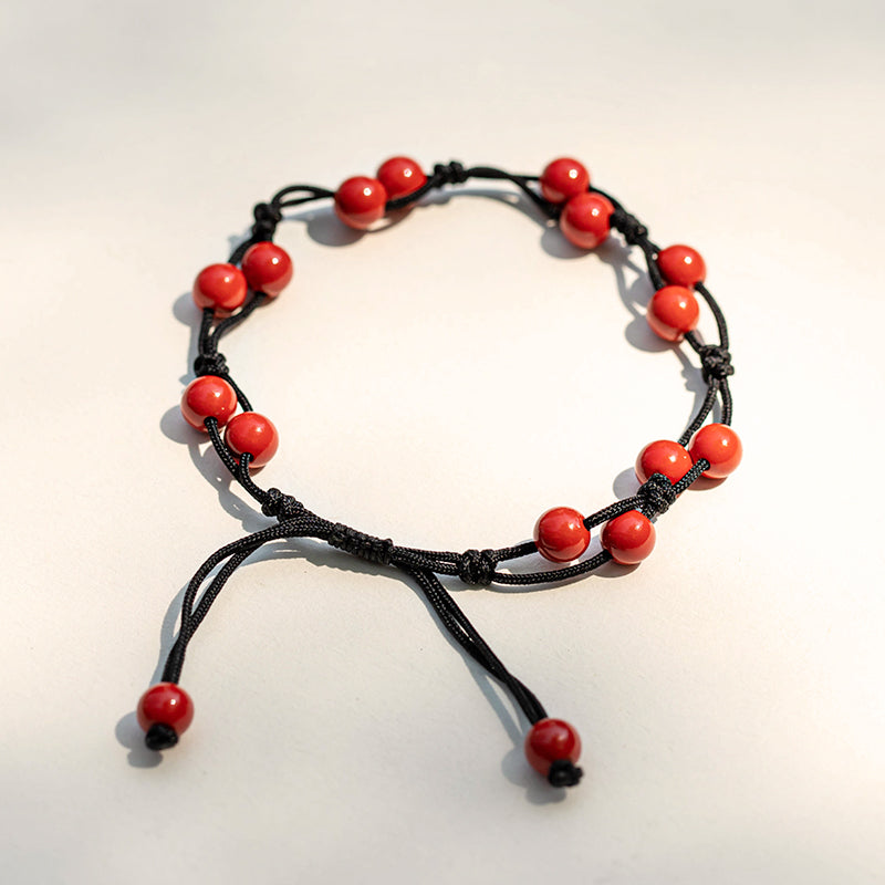Aura Craft Good Luck Red String Red Agate Bracelet for Women