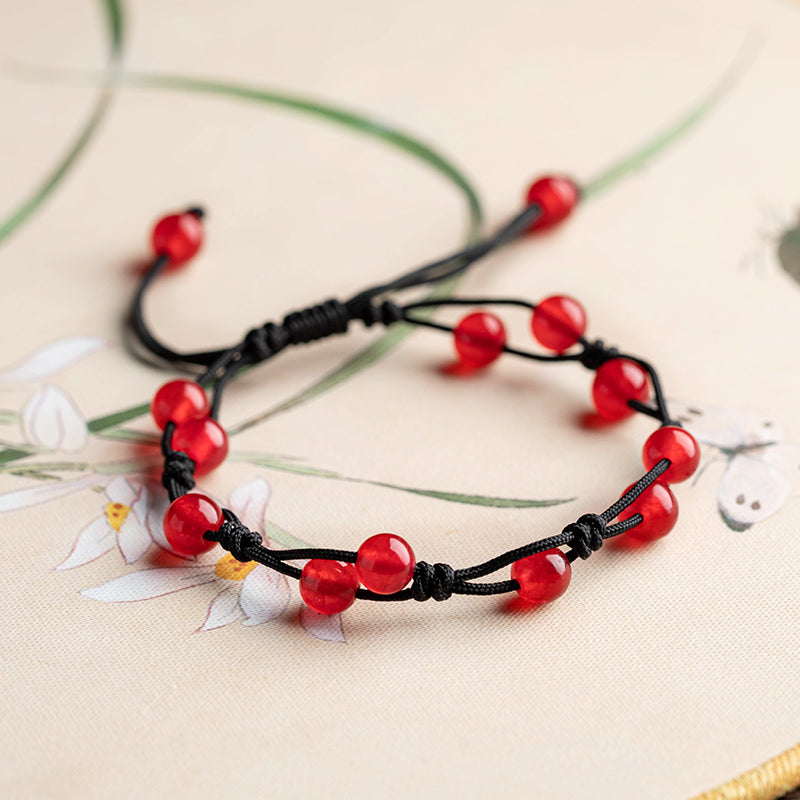 Aura Craft Good Luck Red String Red Agate Bracelet for Women