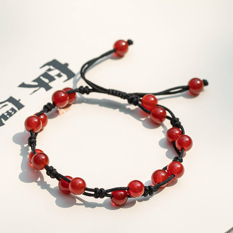 Aura Craft Good Luck Red String Red Agate Bracelet for Women