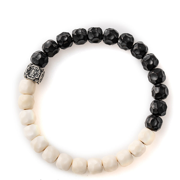 Aura Craft Feng Shui White Jade Bodhi Seed Coconut Crater Amulet Bracelet 9