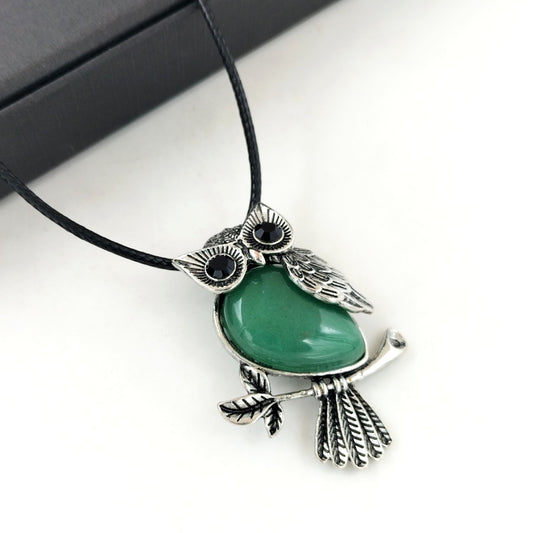 Aura Craft Healing Crystal Owl Nighttime Evil-Repelling and Blessing Pendant 1