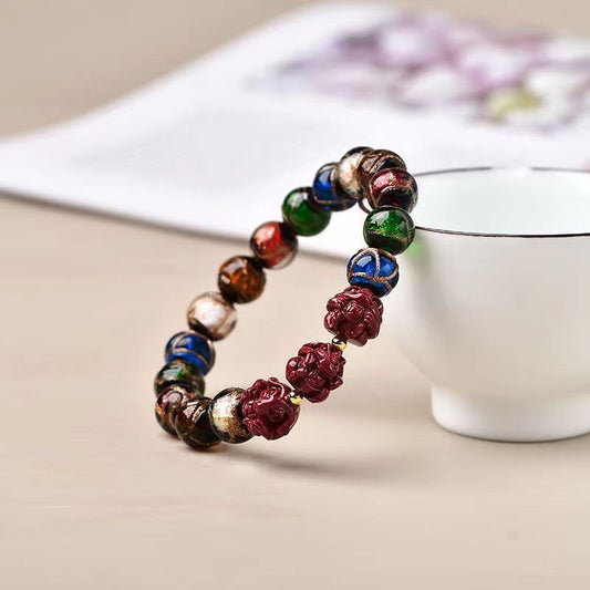 Aura Craft Feng Shui Glass Cinnabar Zodiac Blessing Lucky Bracelet