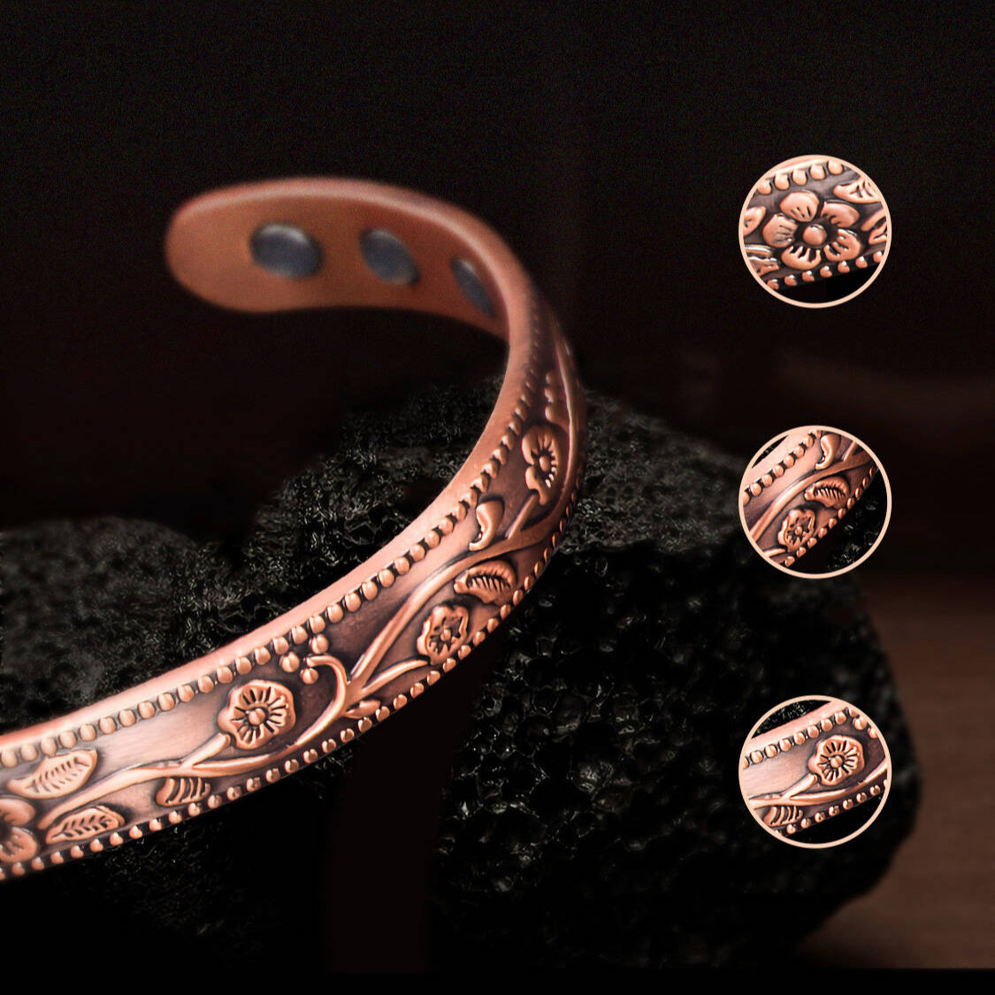 Aura Craft Red Copper Plasma Magnetic Therapy Meditation Bracelet 2