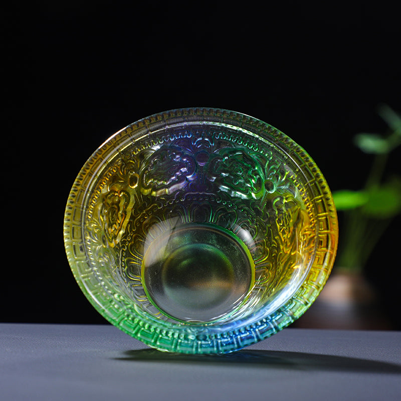 Aura Craft handmade colored glass offering bowls, for peaceful meditation 2