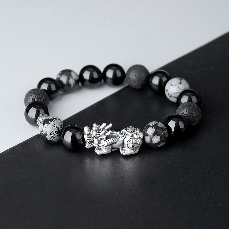 Aura Craft Feng Shui Silver Pixiu Wealth and Evil-Repelling Blessing Bracelet 1