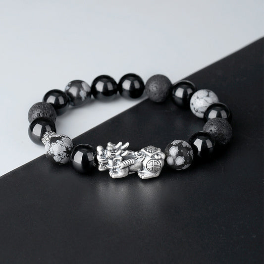 Aura Craft Feng Shui Silver Pixiu Wealth and Evil-Repelling Blessing Bracelet 1